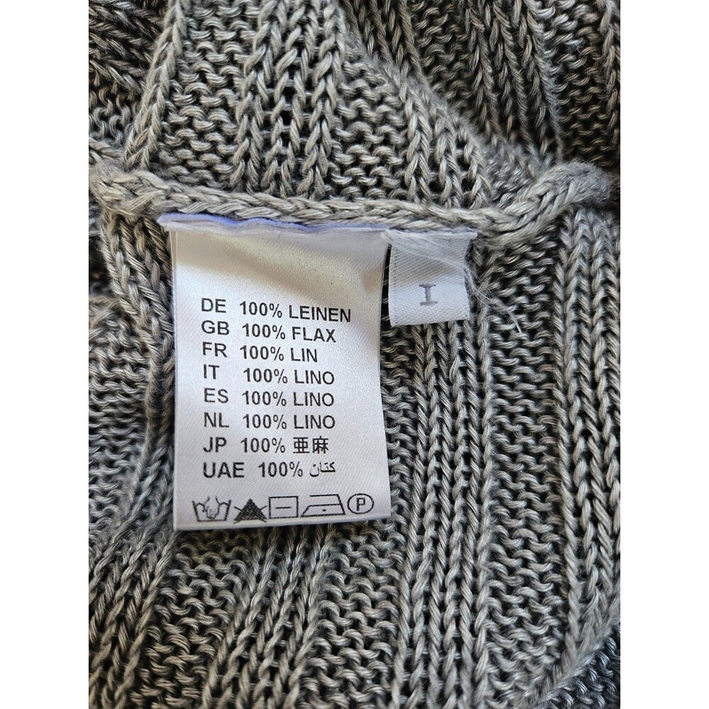 ELEMENTE CLEMENTE Asymmetric Linen Sweater Gray Size 1 Small Rolled Neck Dolman - Picture 7 of 8